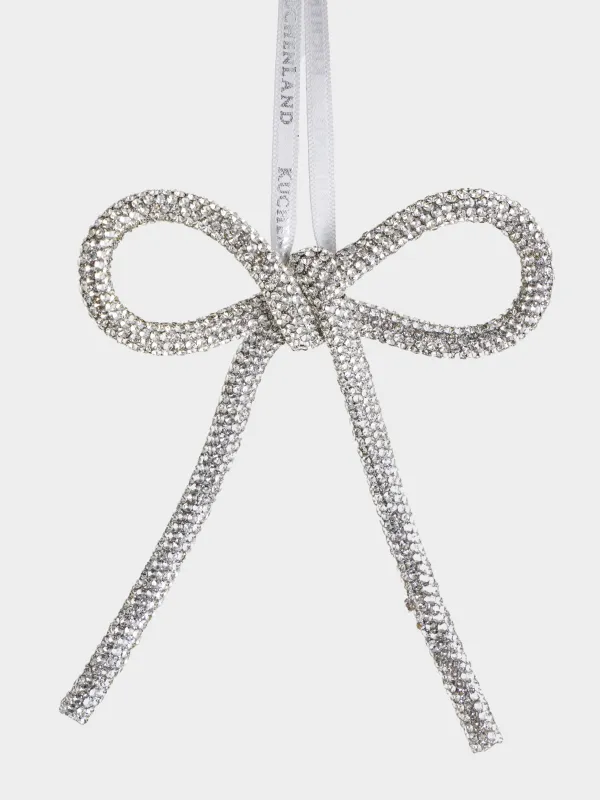 Игрушка елочная, 10 см, акрил/металл, серебристая, Бант, Figure sparkle, image-0