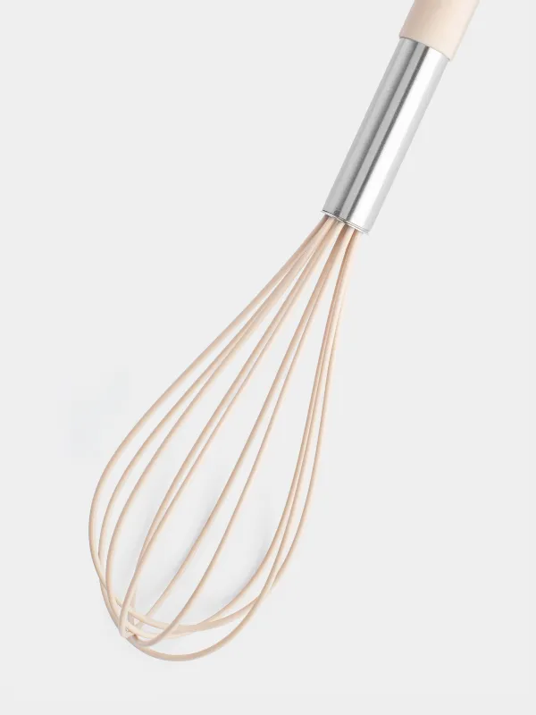 Венчик, 34 см, силикон/сталь, серо-бежевый, Metallic, image-2