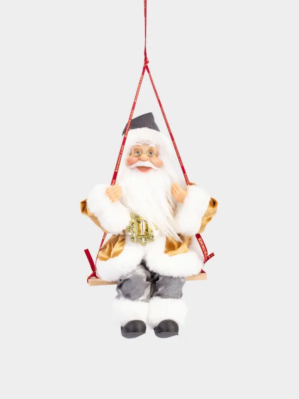 Изделие декоративное, 23 см, подвесное, пластик/полиэстер, Санта на качелях, Magic time, image-0