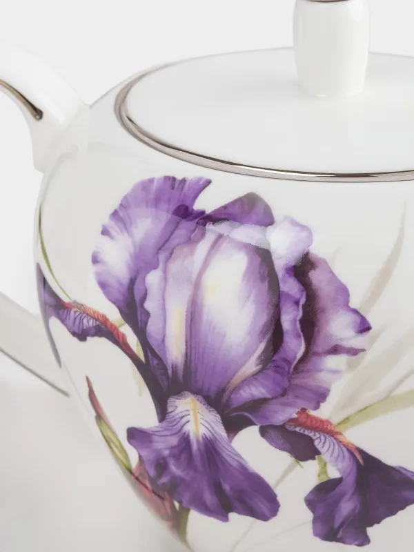 Чайник заварочный, 1,2 л, фарфор F, с серебристым кантом, Ирис, Antarctica Flowers, image-5
