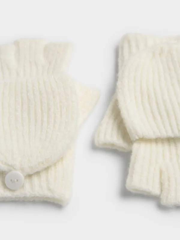 Перчатки вязаные с откидным верхом, Woolens, image-1