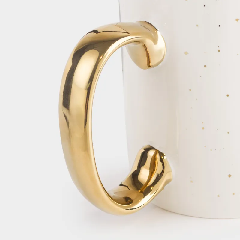 Кружка, 350 мл, фарфор N, бежево-золотистая, Девушка с луной, Girls, image-2