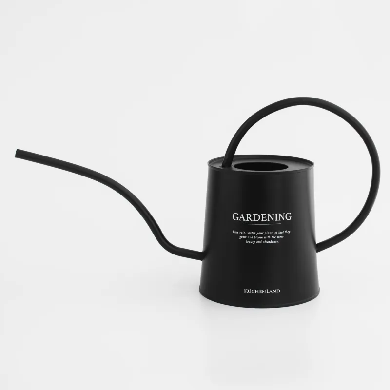 Лейка, 2 л, металл, черная, Gardening
