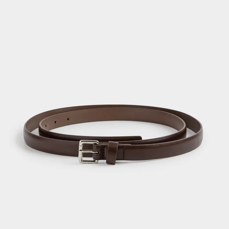 Ремень женский, единый размер, тонкий, полиуретан, коричневый, Force