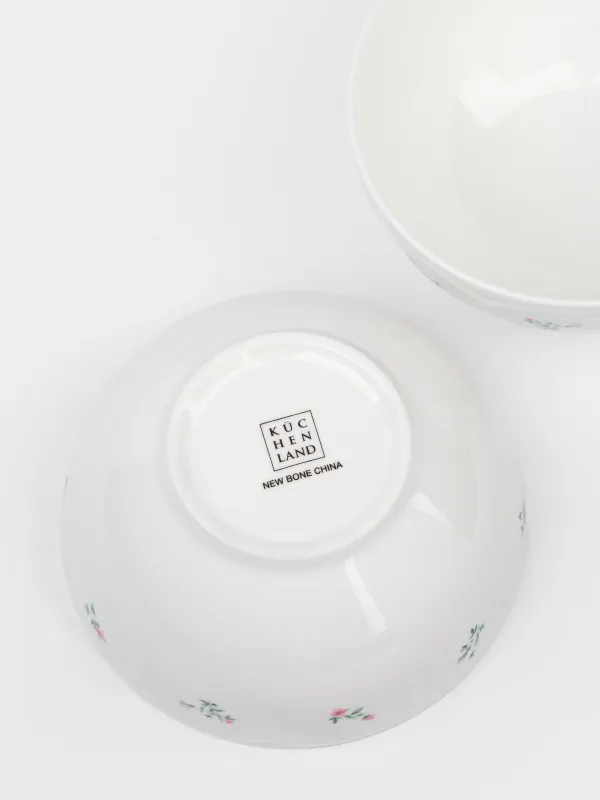 Пиала, 14х7 см, 600 мл, 2 шт, фарфор N, белая, Нежные цветы, El floria, image-2