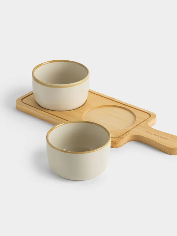 Набор для закусок, на подставке, молочный, Bamboo, image-3