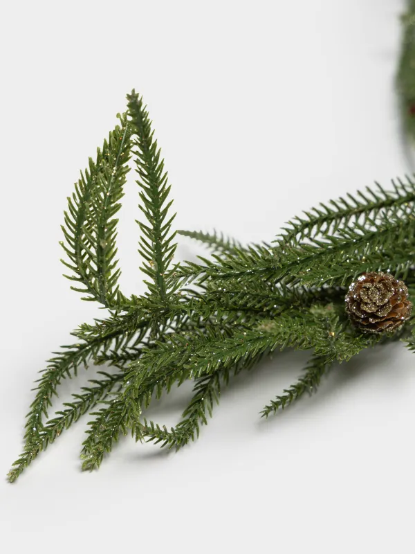 Ветка-гирлянда декоративная, 1,1 м, Ель с колокольчиками, Conifer decor, image-1
