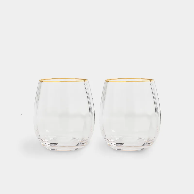 Стакан, 10 см, 450 мл, 2 шт, стекло Р, с золотистым кантом, Filo R gold