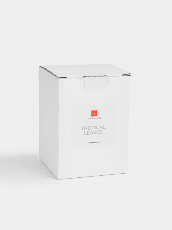 Стакан для ванной комнаты, 11 см, стекло, зеленый, Тропические листья, Tropical leaves, image-3