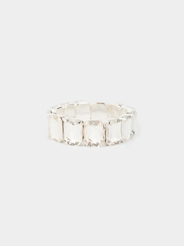 Браслет, 18 см, стекло/металл, серебристый, Кристаллы, Jewelry crystal, image-0