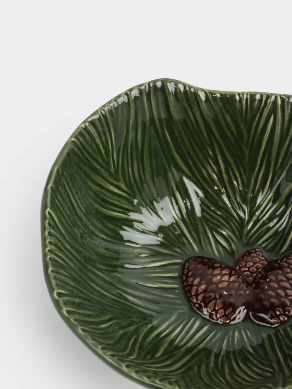 Салатник, 19х8 см, 940 мл, керамика D, зеленый, Шишки на еловой ветке, Forest whispers, image-1