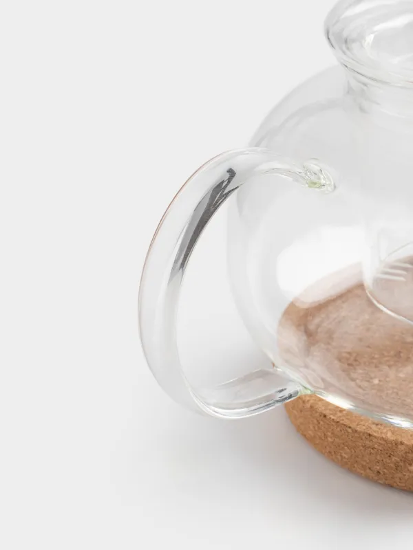 Чайник заварочный, 800 мл, на подставке, стекло Б/пробка, Clear cork, image-2