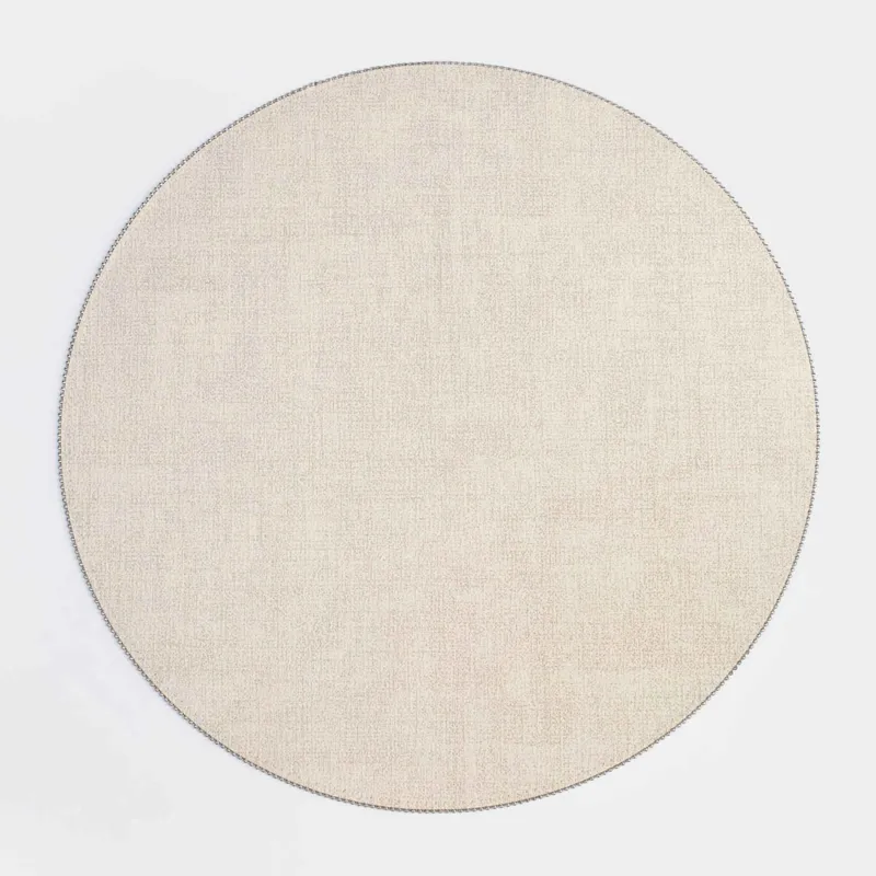 Салфетка под приборы, 38 см, ПВХ/полиэстер, круглая, серо-бежевая, Rock