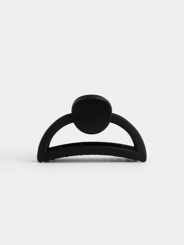 Заколка для волос, 9 см, пластик, черная, Крабик, Basic, image-0