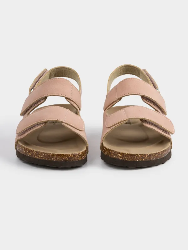 Сандалии детские, для девочек, на липучке, искусственная замша, розовые, Suede kids, image-1