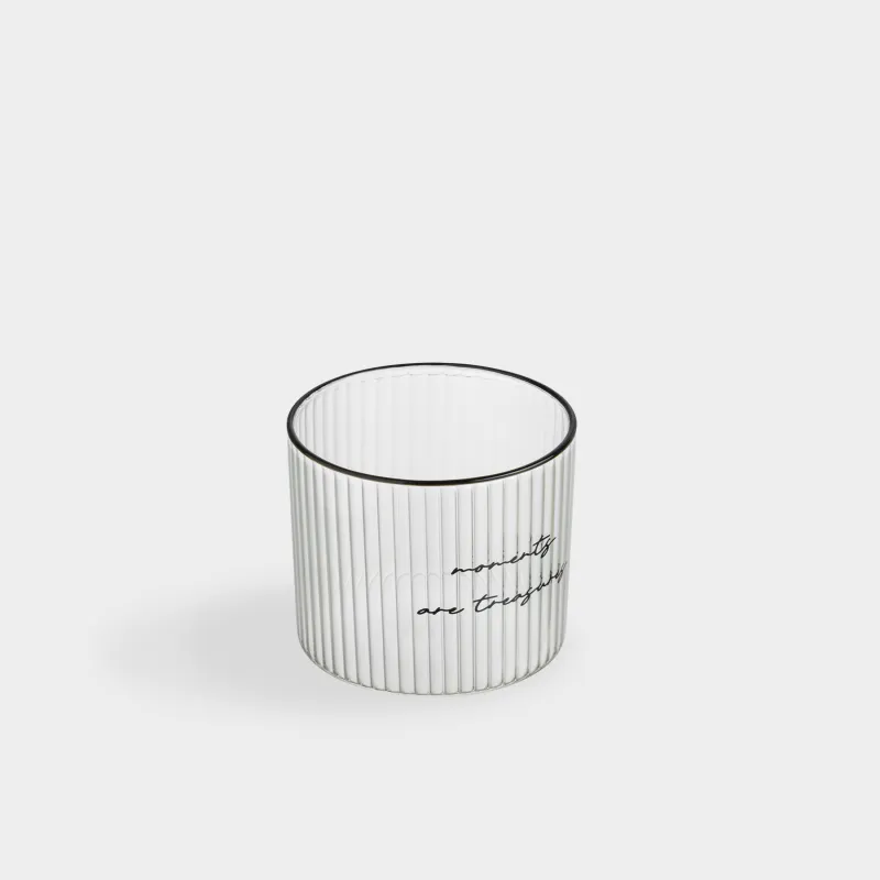 Стакан, 10 см, 420 мл, стекло Р, Moments are treasure, Ribby font, image-3