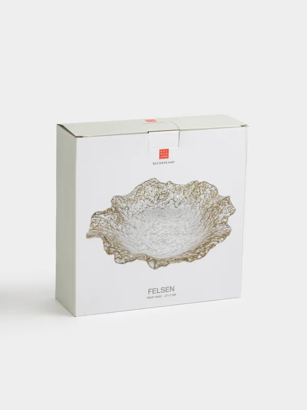 Ваза для фруктов, 28х7 см, стекло Р, шампань, Волнистые края, Felsen, image-4