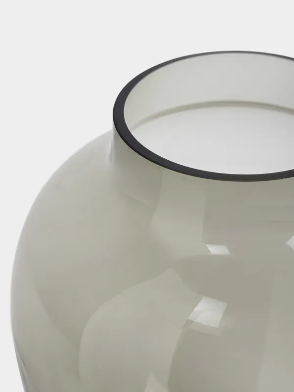 Ваза для цветов, 23 см, стекло, серая, Clear grey, image-2