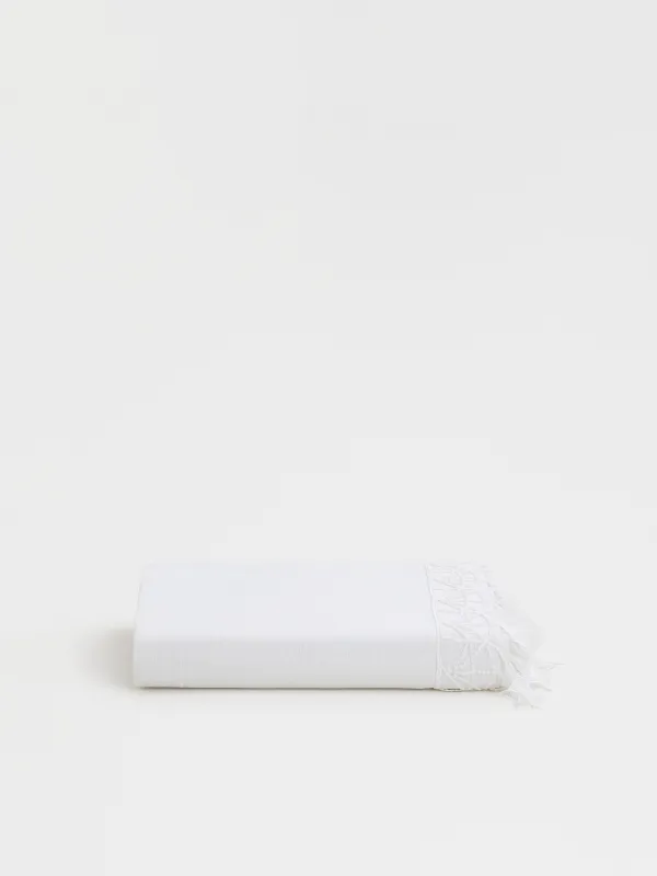 Скатерть, 160х160 см, с кружевом, полиэстер, белая, Звезды, Stars framed, image-7