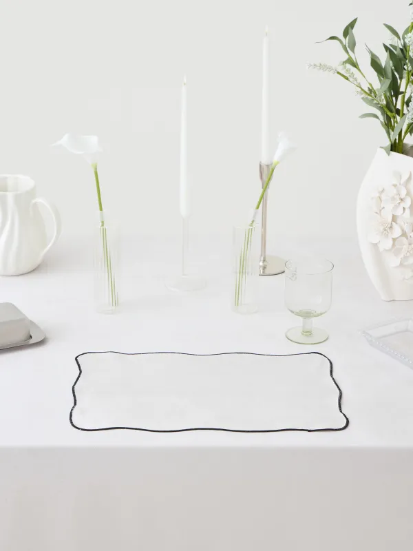 Салфетка под приборы, 30х45 см, из бархата, Черный кант, Velvet framed, image-1