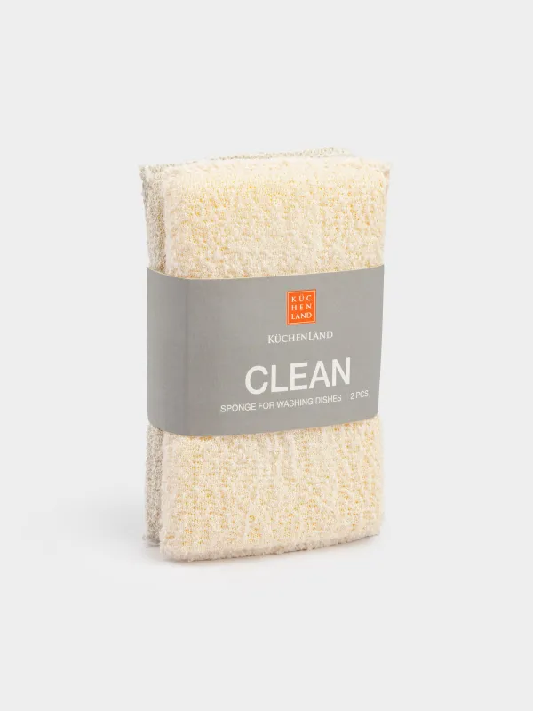 Губка для мытья посуды, 2 шт, Clean, image-6