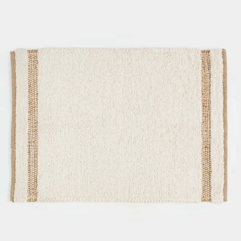 Коврик, 60х90 см, джут/хлопок, бежевый, Haven