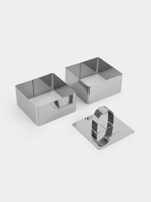 Форма для салата и гарнира, 8 см, 2 шт, с прессом, сталь, Квадрат, Classic, image-0