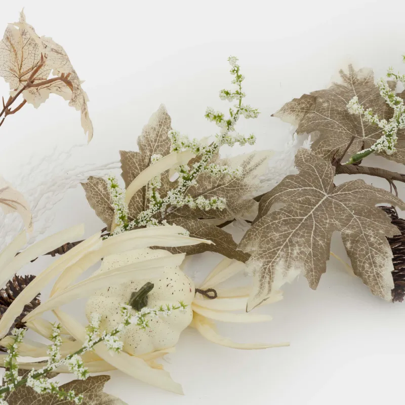 Ветка-гирлянда декоративная, 1,2 м, пенопласт/полиэстер, Белый букет, Slight frost decor, image-4