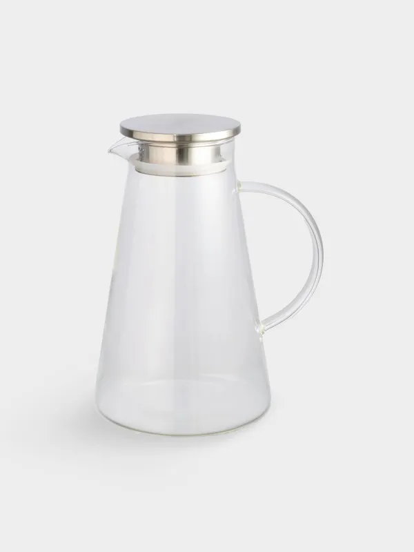 Кувшин, 1,7 л, с крышкой фильтром, стекло Б/сталь, Clear, image-0