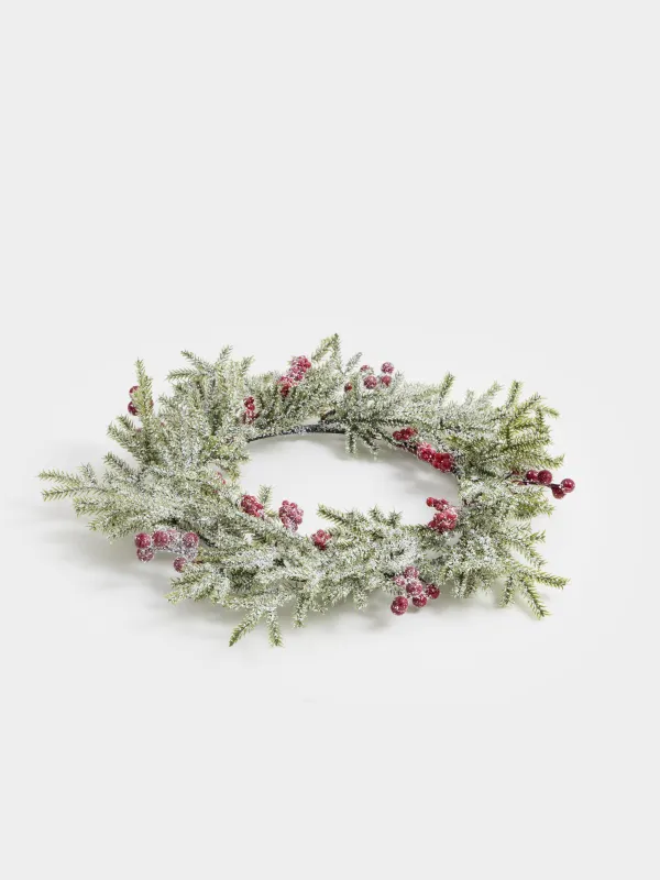 Венок декоративный, 13/30 см, полиэтилен/пенопласт, Red berry, image-1