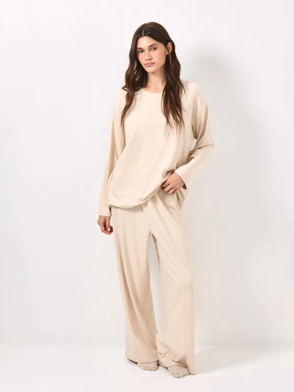 Лонгслив домашний, песочный, Camaria, image-2