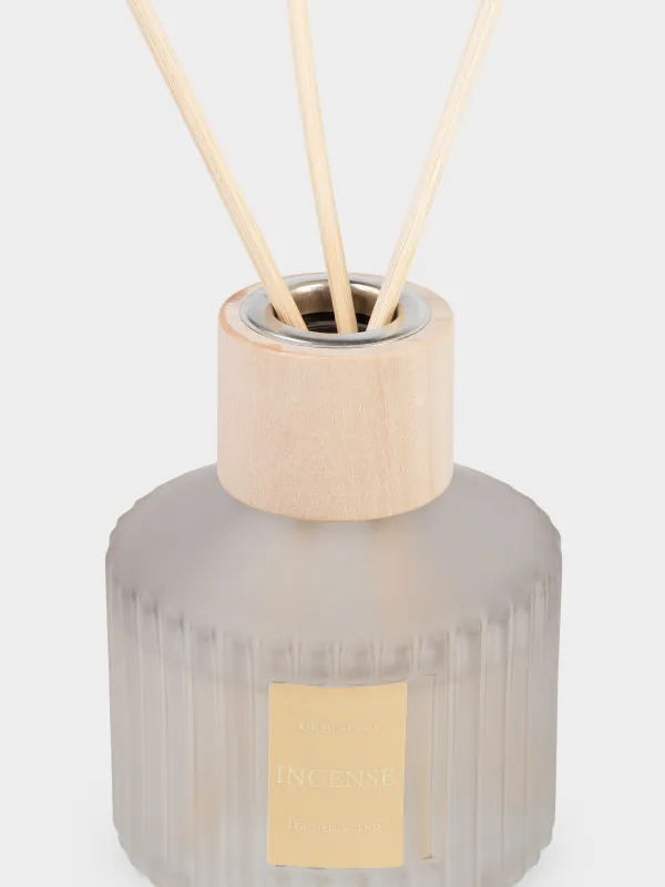 Ароматический диффузор, 80 мл, матовый, серый, Leather Incense, Incense, image-1