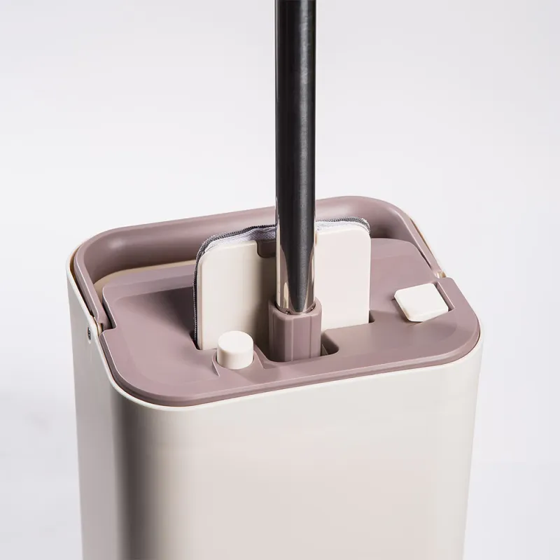 Швабра с ведром, с отжимом и очисткой, прямоугольная, бело-лиловая, Mop, image-8