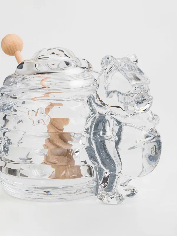 Банка для меда, 270 мл, с ложкой, стекло/дерево, Медведь, Honey, image-1