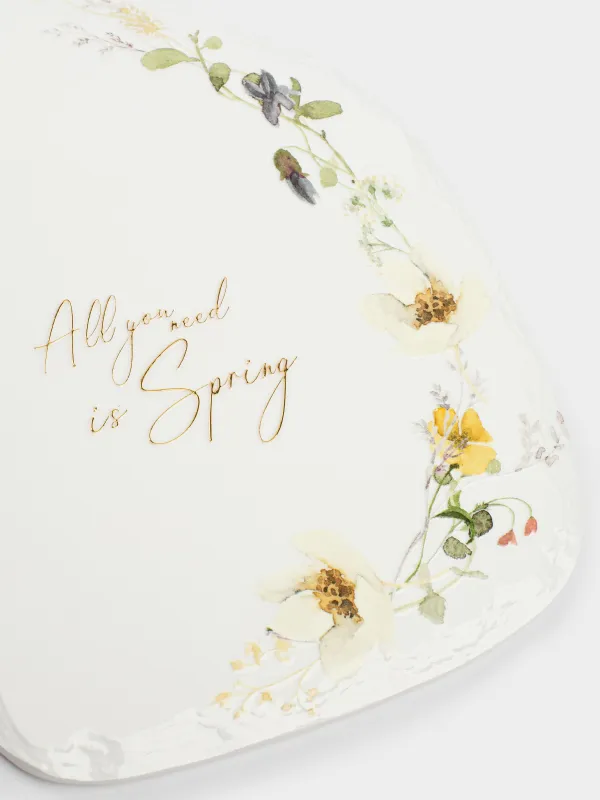 Подставка под горячее, 18x24 см, керамика/пробка, белая, Желтые цветы, Floweri, image-3