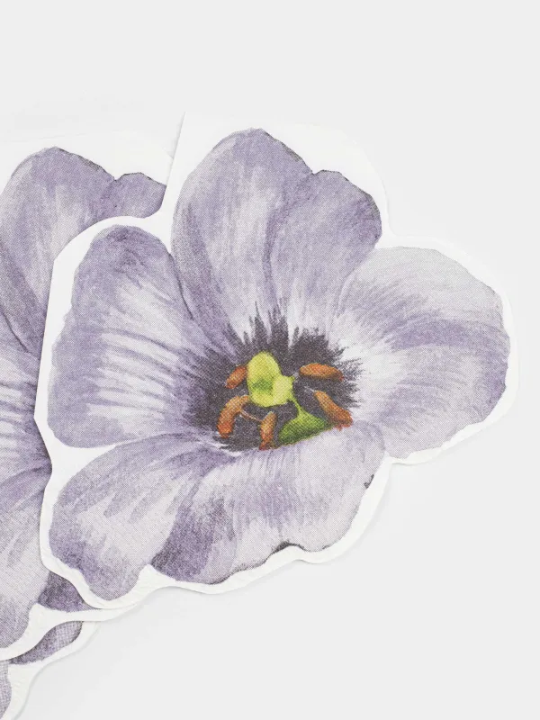 Салфетки бумажные, 30х30 см, 20 шт, фигурные, фиолетовые, Цветок, Bloome, image-2