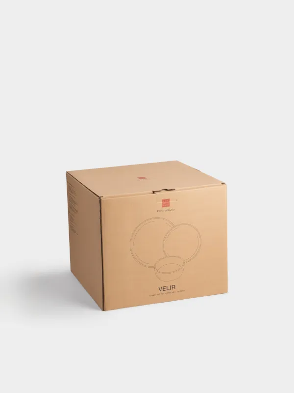 Сервиз обеденный, 6 перс, 18 пр, керамика R, бежевый, Velir, image-7