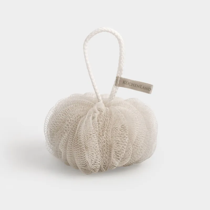 Мочалка для мытья тела, 13 см, полиэтилен, бежевая, Бант, Unique spa