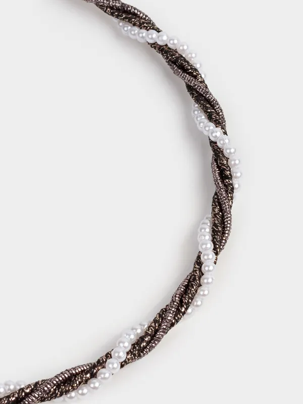 Ободок для волос, 15х13 см, стекло/металл, черный, Hairstyle, image-4