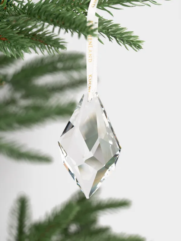 Игрушка елочная, 4х8 см, стекло, Ассиметричная льдинка, Ice crystal, image-2