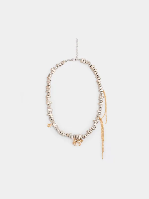 Колье, 46 см, с подвесками, металл, серебристо-золотистое, Лошадь, Jewelry horse, image-0