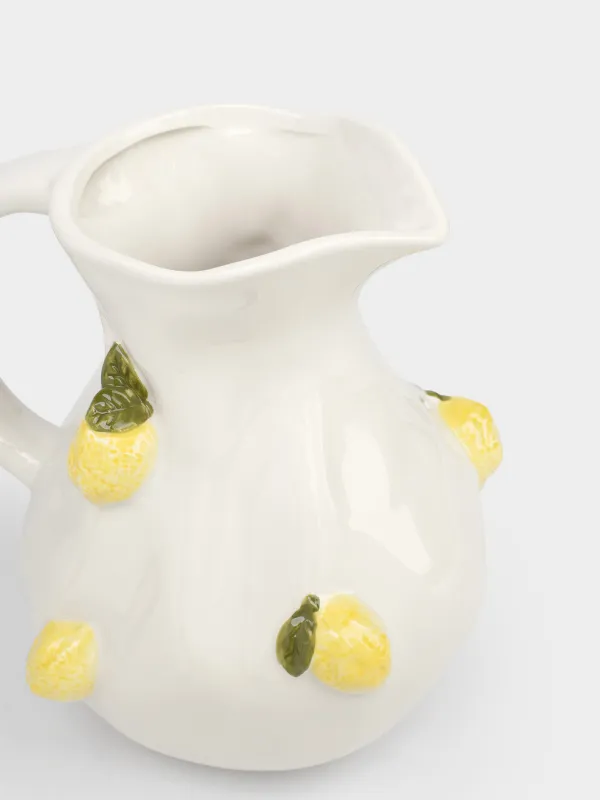 Кувшин, 1,7 л, керамика D, молочный, Лимоны, Sicily, image-3