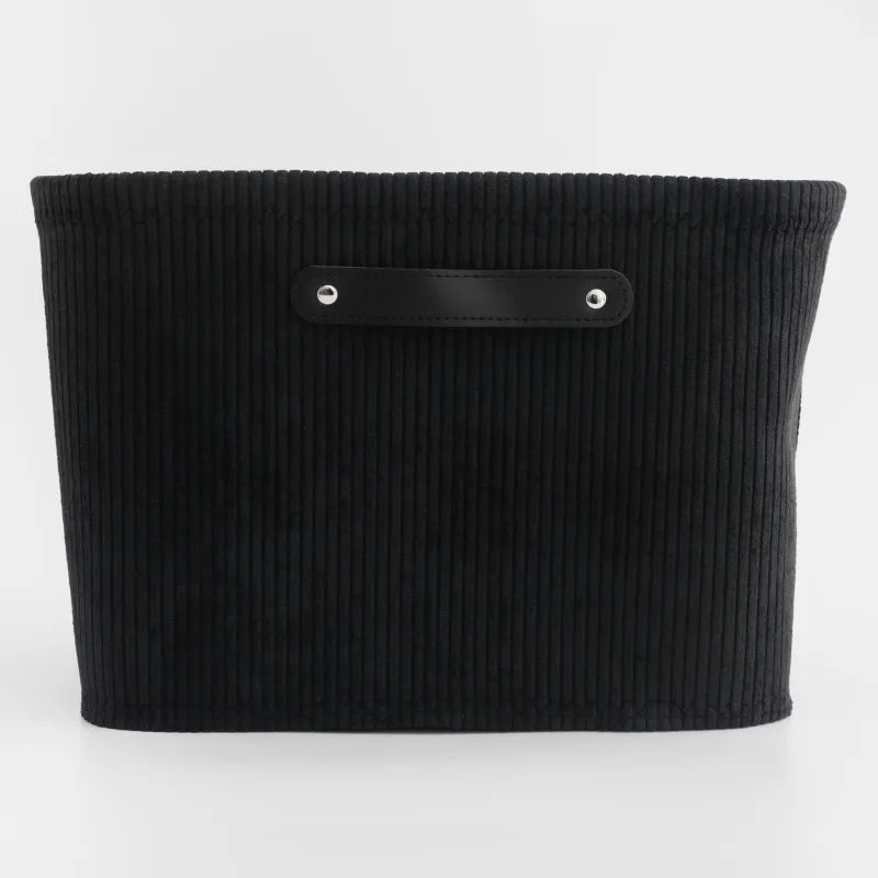 Корзина для хранения, 38х26х25 см, с ручками, вельвет/полиэстер, черная, Black style, image-1