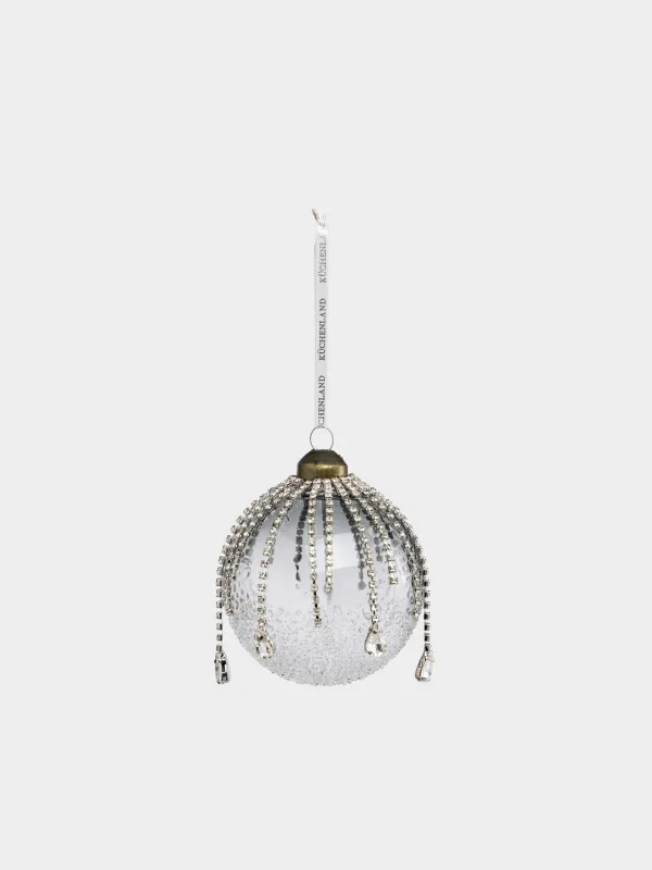 Игрушка елочная, 8 см, Шар с кристаллами, Ball crystal, image-0