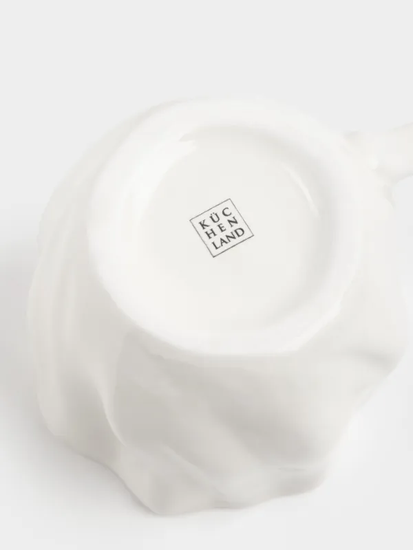 Кружка, 440 мл, керамика D, молочная, Волнистый край, Crumple, image-4