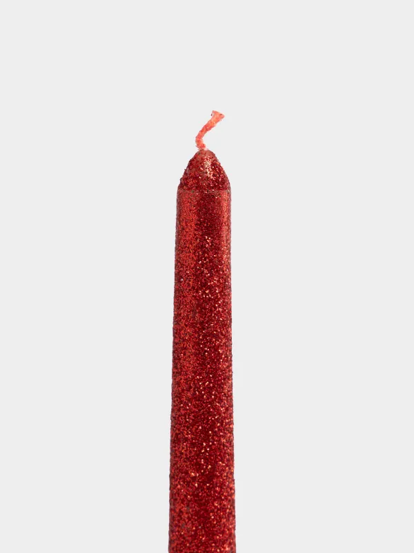 Свеча, 25 см, тонкая, с блестками, Sparkly candle, image-1