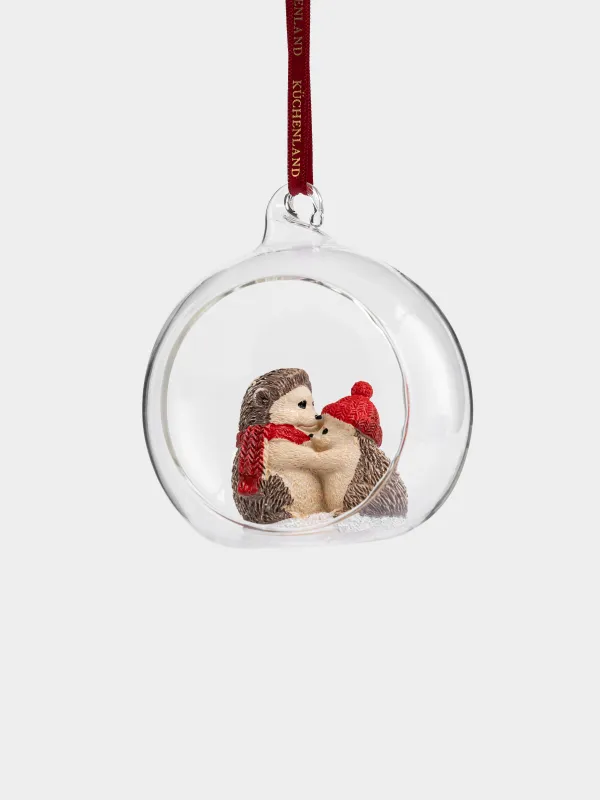 Игрушка елочная, 8 см, Ежики, Ball shape, image-1