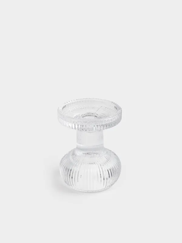 Подсвечник, 11 см, для одной свечи, на ножке, стекло, Ribedic, image-1