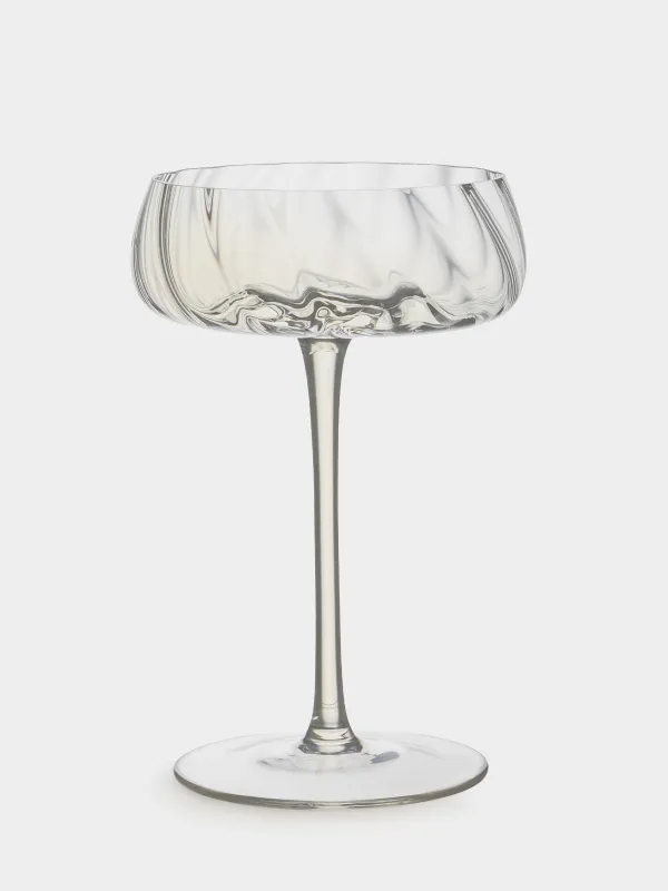 Бокал-креманка для шампанского, 270 мл, 2 шт, стекло, перламутр, Sorento bend, image-1