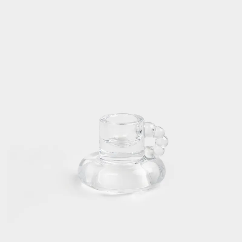 Подсвечник, 7x5 см, для тонкой свечи, с ручкой, стекло, Clear